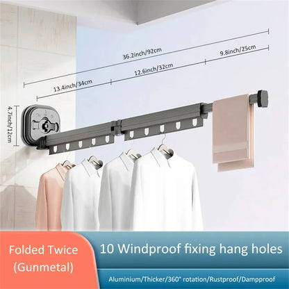 Étendoir sur Ventouse à linge Mural Extensible