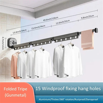 Étendoir sur Ventouse Mural Extensible à linge