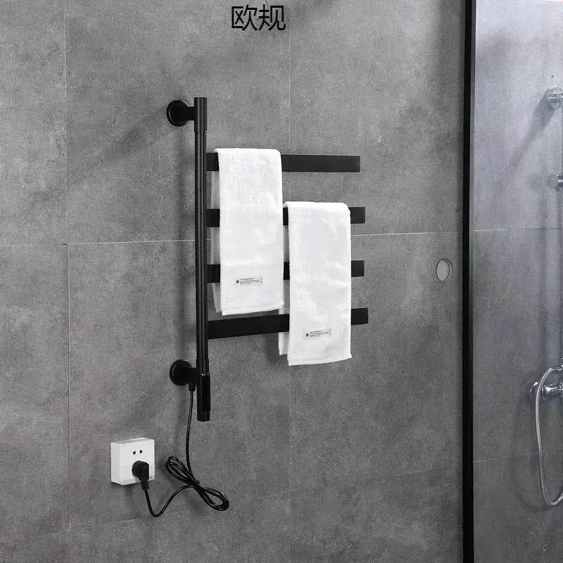 Étendoir à Linge Chauffant Mural Noir - L'Univers de l'Étendoir