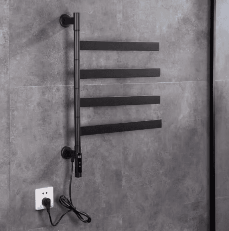 Étendoir à Linge Chauffant Mural Noir - L'Univers de l'Étendoir