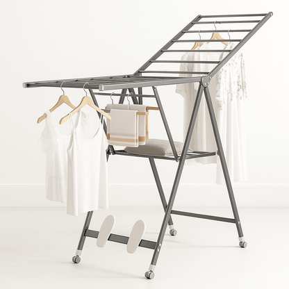 Étendoir à linge Multifonctionnel sur pied en Bois - L'Univers de l'Étendoir