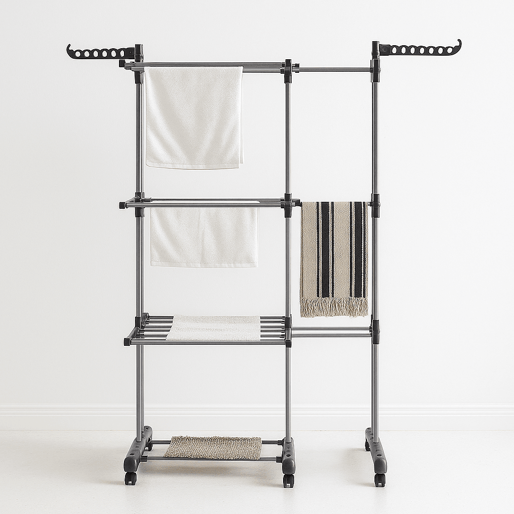 Étendoir à linge Tour sur pied Gris Anthracite Grand Format - L'Univers de l'Étendoir