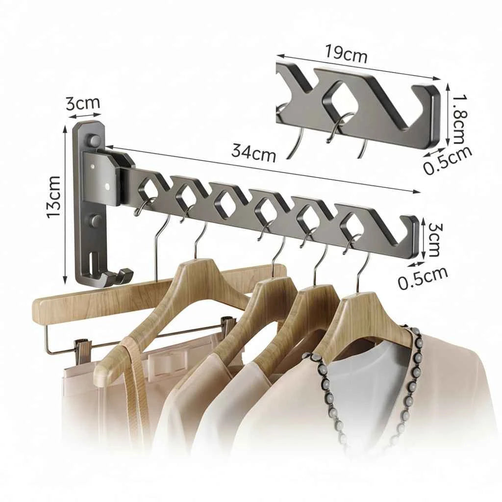 Étendoir à linge mural rabattable aluminium pliable