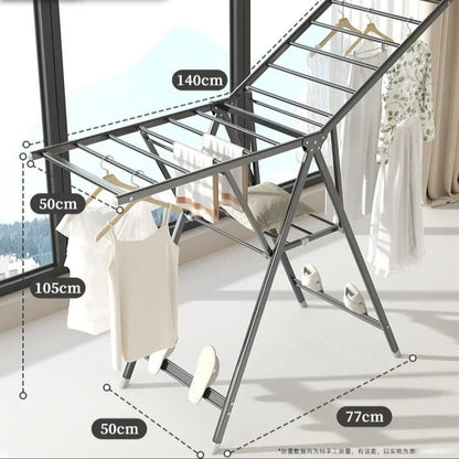 Étendoir à linge Multifonctionnel sur pied en Bois